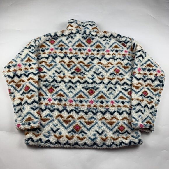 Eddie Bauer Aztec Printed Quest Plush Teddy Fleece Pullover Jacket L - Picture 5 of 5